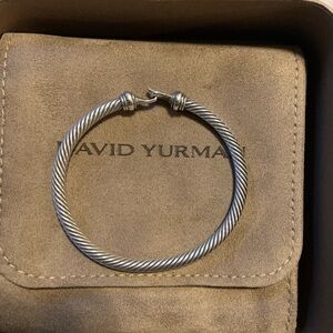David Yurman Buckle Classic Cable Bracelet -Sterling silver with 18k yellow gold